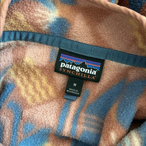 Women’s Patagonia Synchilla Snap-T Fleece Pullover Canyon Block Big Sisu Brown - Picture 5 of 6
